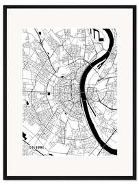 Gerahmter Kunstdruck Köln Deutschland Karte