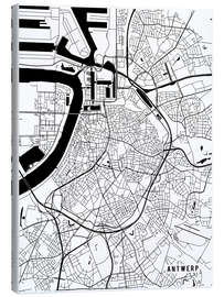 Canvas print Antwerp Belgium Map