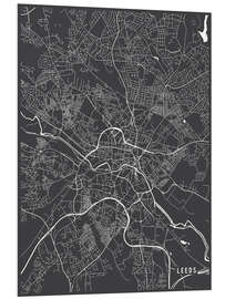 Foam board print Leeds England Map