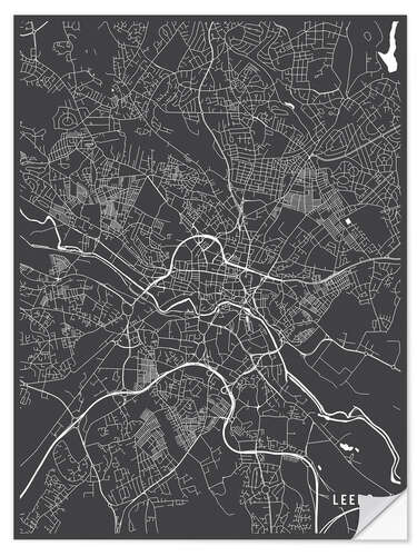 Naklejka na ścianę Leeds England Map