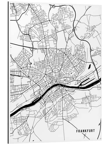 Print på aluminium Frankfurt Germany Map