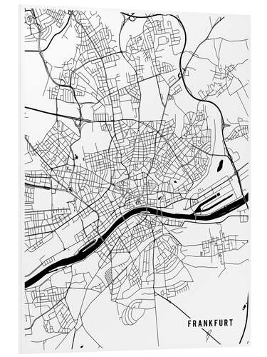 Hartschaumbild Frankfurt Deutschland Karte