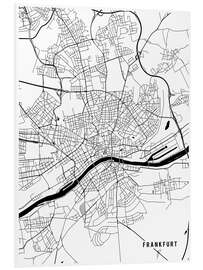 Hartschaumbild Frankfurt Deutschland Karte