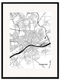 Impresión de arte enmarcada Frankfurt Germany Map