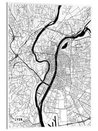 Gallery print Lyon France Map