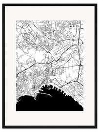 Gerahmter Kunstdruck Neapel Italien Karte