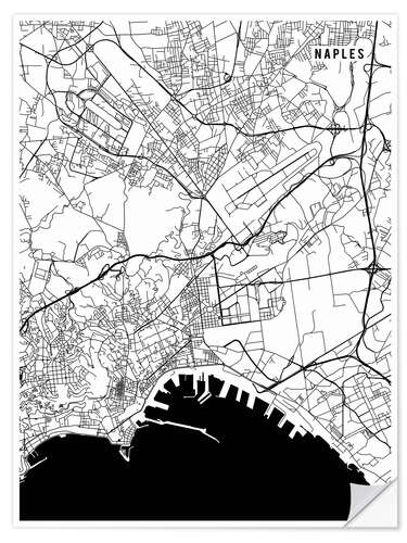 Naklejka na ścianę Naples Italy Map