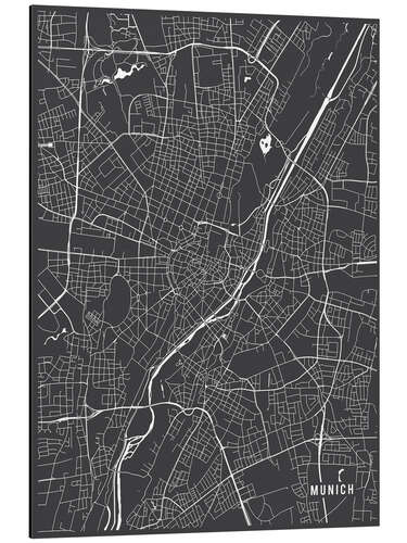 Cuadro de aluminio Munich Germany Map