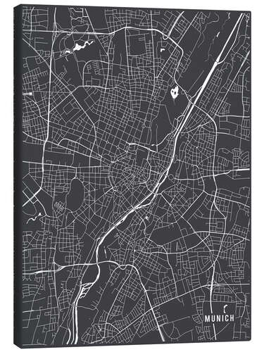 Stampa su tela Munich Germany Map