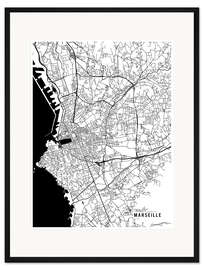Gerahmter Kunstdruck Marseille Frankreich Karte