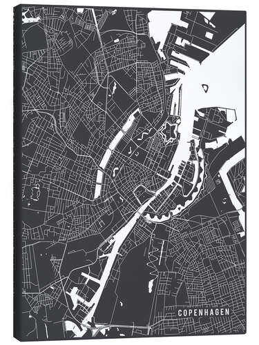 Stampa su tela Copenhagen Map