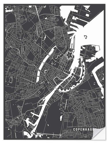 Autocolante decorativo Copenhagen Map