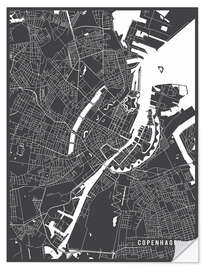 Naklejka na ścianę Copenhagen Map