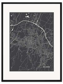Gerahmter Kunstdruck Bologna Italien Karte