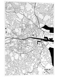 Akryylilasitaulu Dublin ireland Map