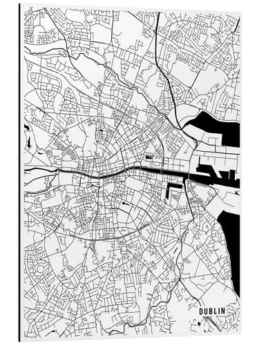 Aluminium print Dublin ireland Map