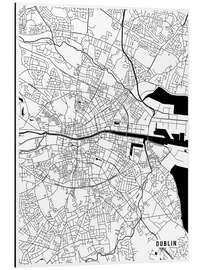 Tableau en aluminium Dublin ireland Map