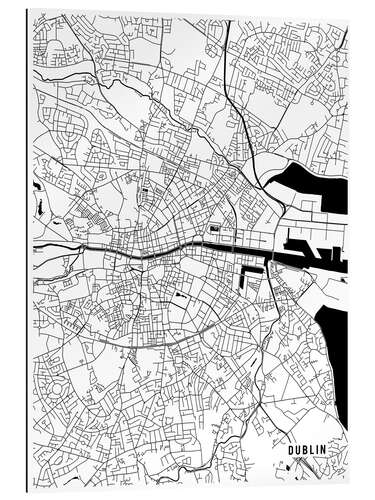 Tableau en plexi-alu Dublin ireland Map