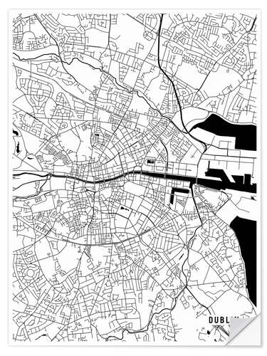 Naklejka na ścianę Dublin ireland Map