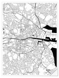 Naklejka na ścianę Dublin ireland Map