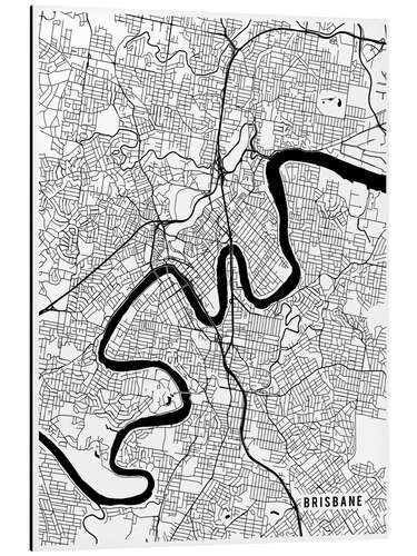 Aluminiumtavla Brisbane Australia Map