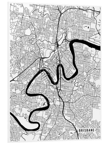 Hartschaumbild Brisbane Australien Karte