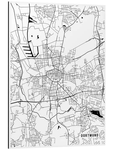 Aluminium print Dortmund Germany Map