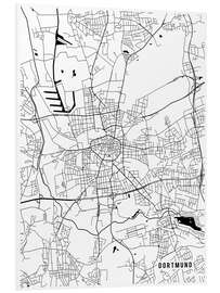 Quadro em PVC Dortmund Germany Map