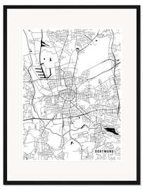 Gerahmter Kunstdruck Dortmund Deutschland Karte