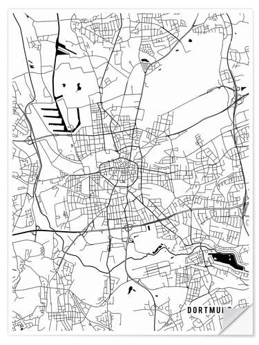 Naklejka na ścianę Dortmund Germany Map