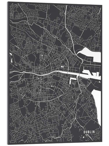 Acrylglasbild DUBLIN IRELAND MAP