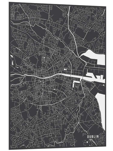 Hartschaumbild DUBLIN IRELAND MAP