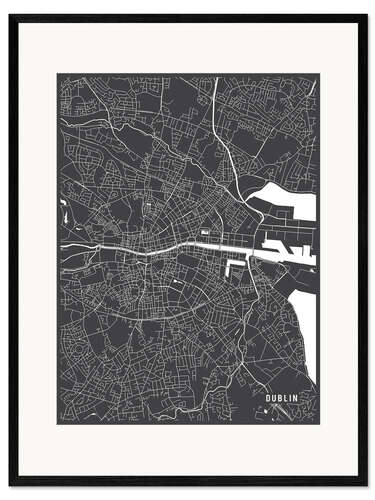 Framed art print Dublin Ireland Map