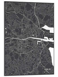 Quadro em plexi-alumínio Dublin Ireland Map