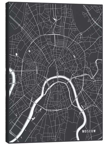 Canvastavla Moscow Russia Map