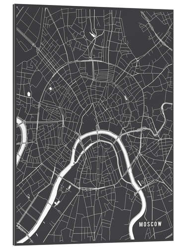 Quadro em plexi-alumínio Moscow Russia Map