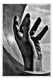 Wall print Gripping hand in black and white - Jörg Gamroth