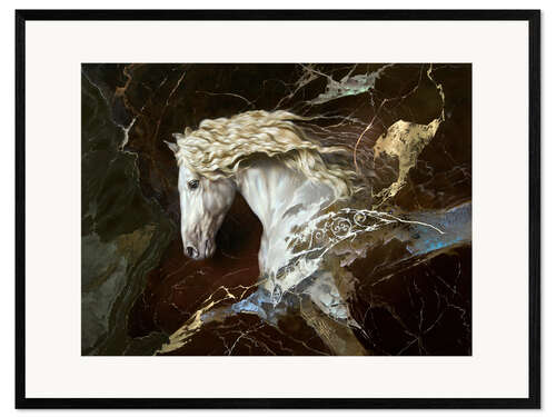 Impressão artística com moldura Horse And Marble