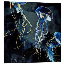 Foam board print Jellyfish, Metallic Ocean III