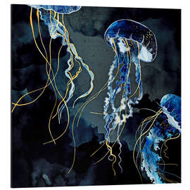 Magnettafel Quallen, Metallischer Ozean III 