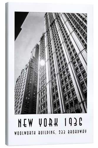 Leinwandbild Historisches New York - Woolworth Building, 233 Broadway