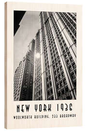 Holzbild Historisches New York - Woolworth Building, 233 Broadway