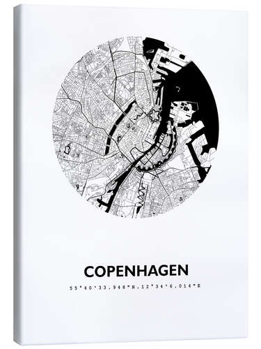 Canvas-taulu City map of Copenhagen V