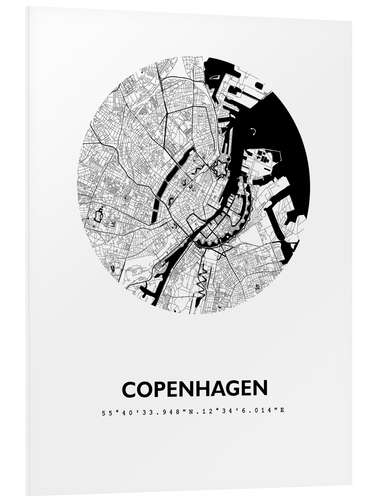 Stampa su PVC Mappa della città di Copenaghen V