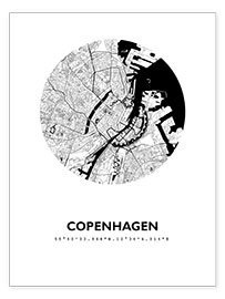 Poster  Plan de la ville de Copenhague V - 44spaces