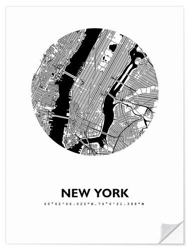 Sisustustarra City map of New York, circle