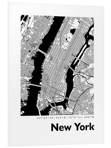 Foam board print City map of New York