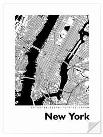 Sticker mural Plan de la ville de New York