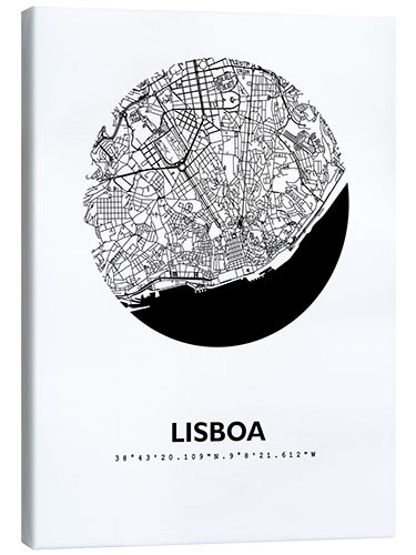 Canvas print City map of Lisbon