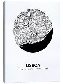 Tableau sur toile  Plan de la ville de Lisbonne - 44spaces